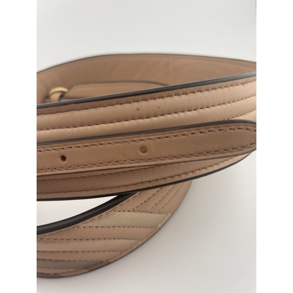Coach Novelty Strap Quilted Deco Metallic Pink Nude‎ Leather Gold Hardware - Picture 9 of 9